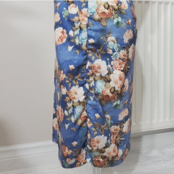 🦋 2 for $20 - Vintage Puff Sleeve Side Sleeve Floral Dress- S - Picture 7 of 12